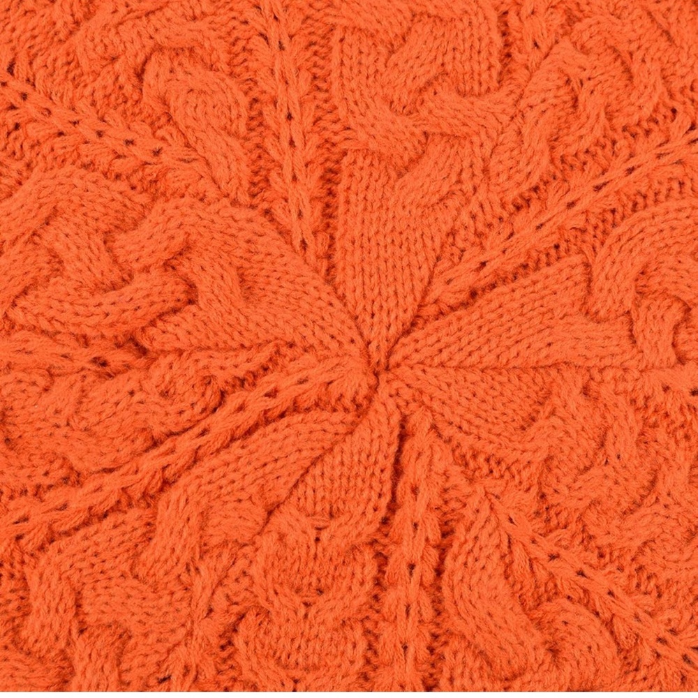 Orange Soft Beanie, Chic, and Lightweight Crochet Knitted Style Beani… - Picture 2 of 4